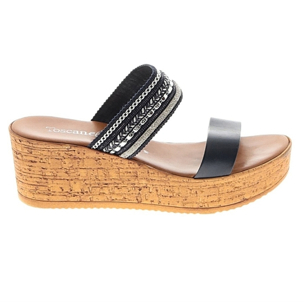 Toscanelli wedge - blue -NWOT - size 8